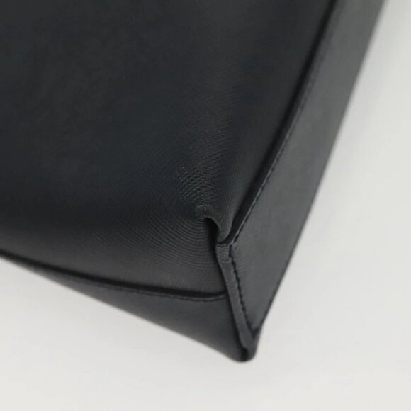 Salvatore Ferragamo Gancini Hand Bag Leather Navy Gold Auth 135232 - Picture 3 of 15